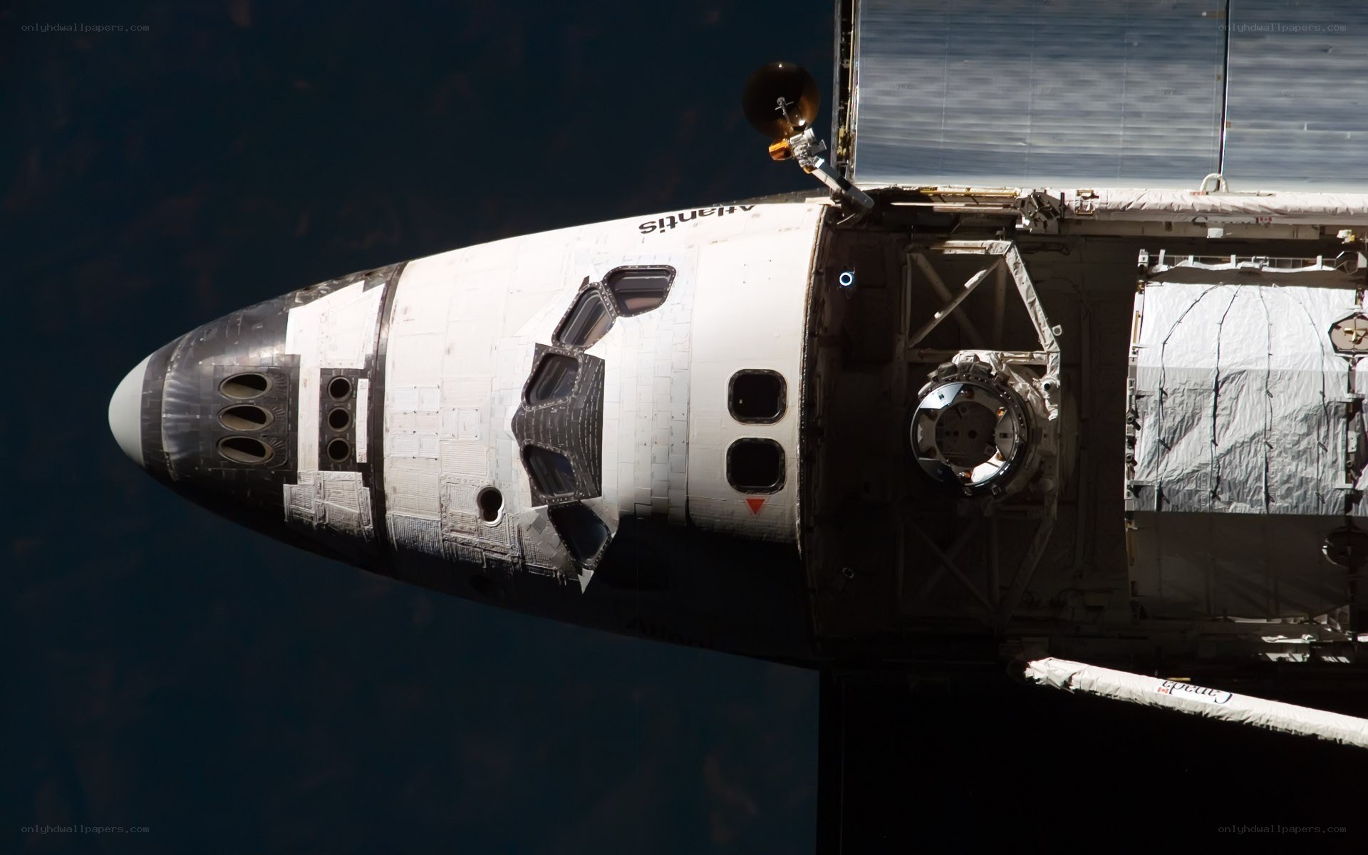 Space shuttle Atlantis docked