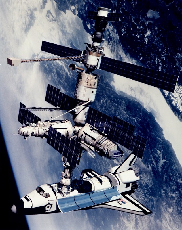 Space shuttle Atlantis docked