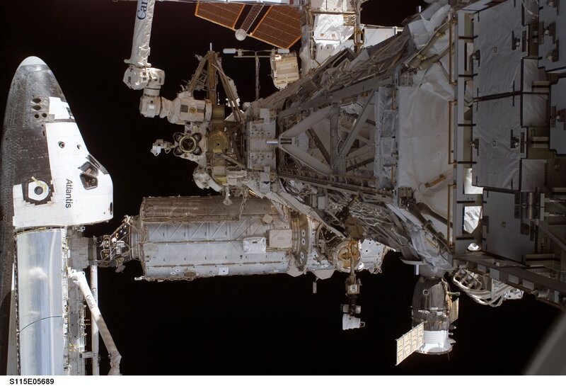 Space shuttle Atlantis docked