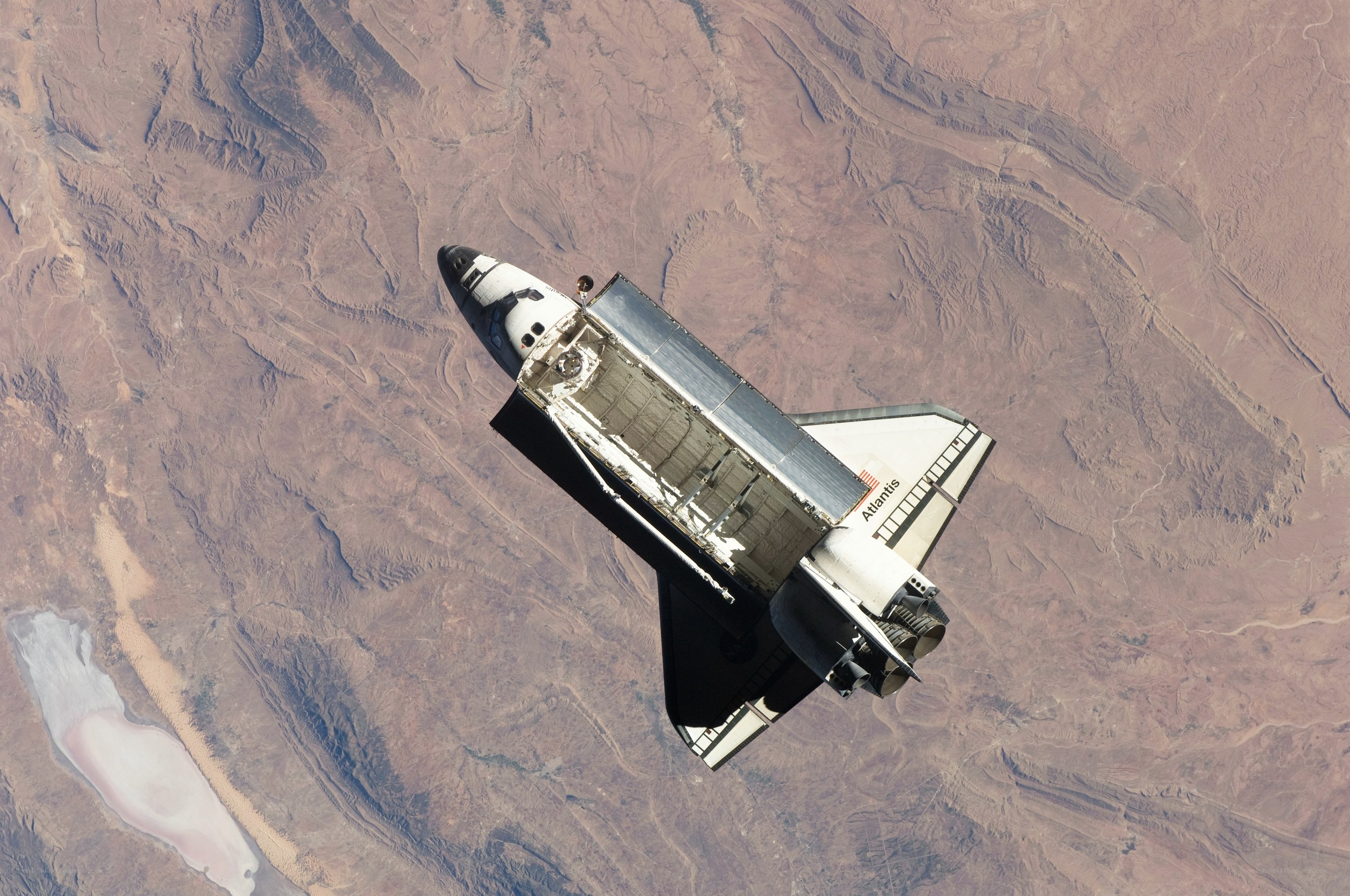 Space shuttle Atlantis in orbit