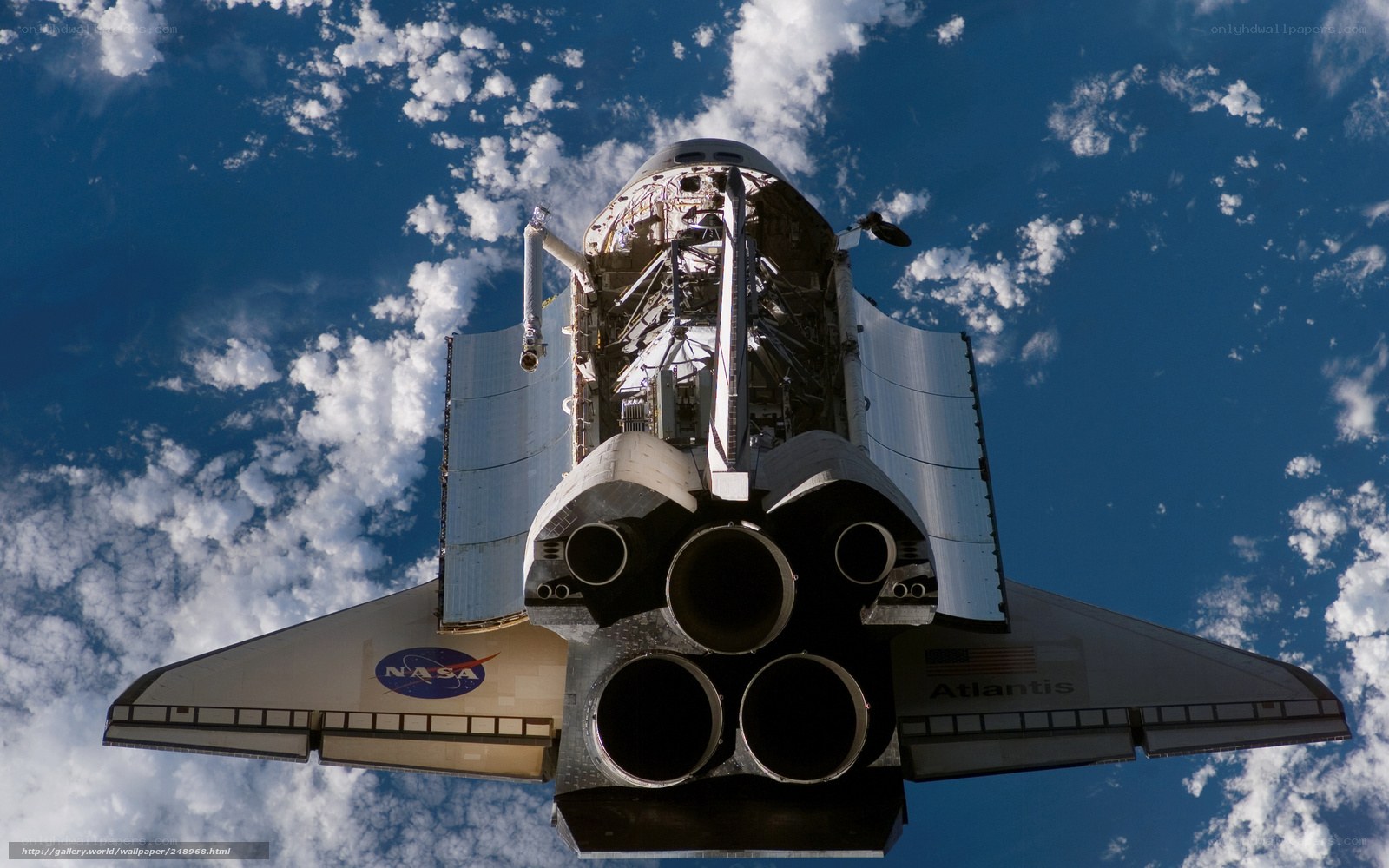 Space shuttle Atlantis in orbit