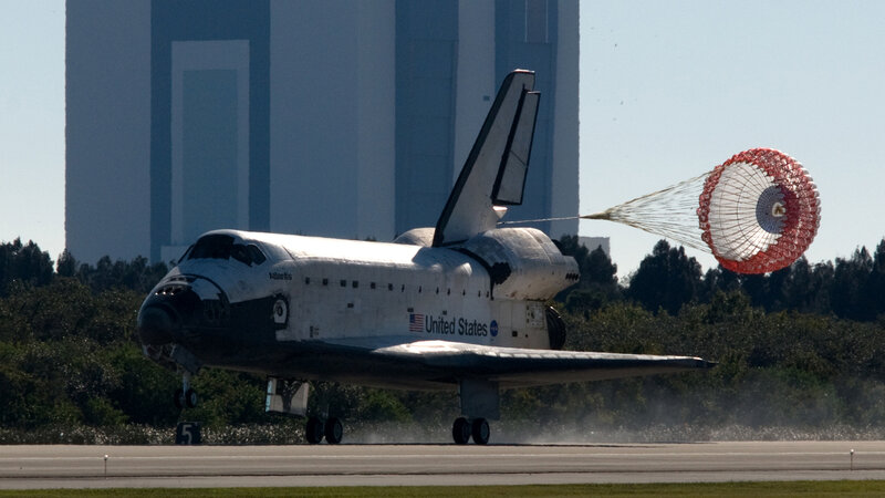 Space Shuttle Atlantis — White, Dramatic, Afternoon