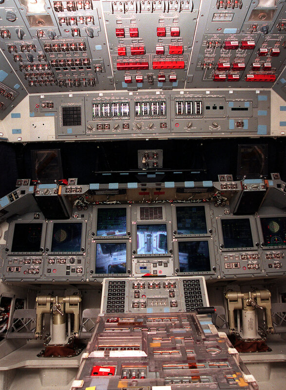 Space shuttle cockpit interior