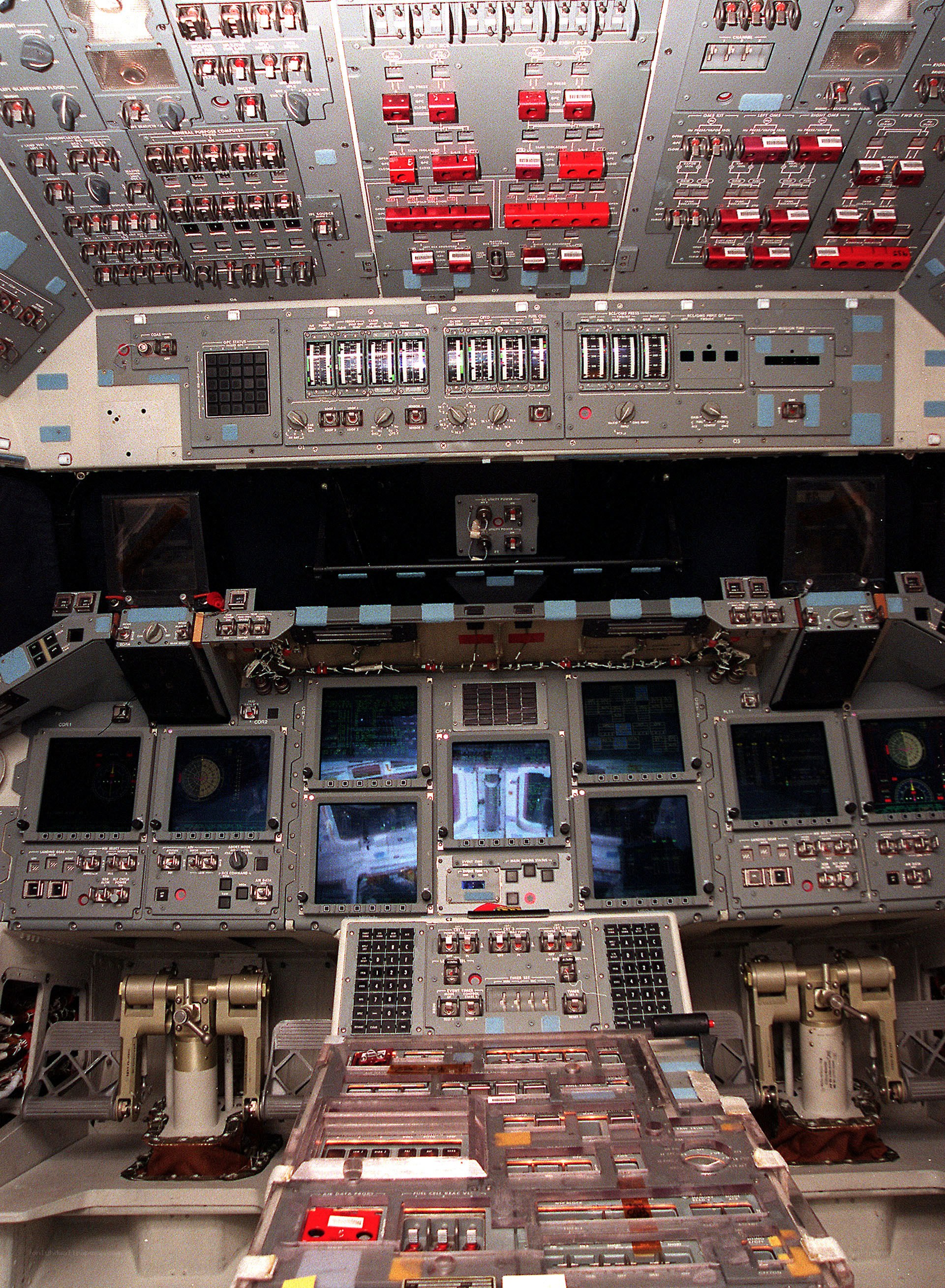 Space shuttle cockpit interior
