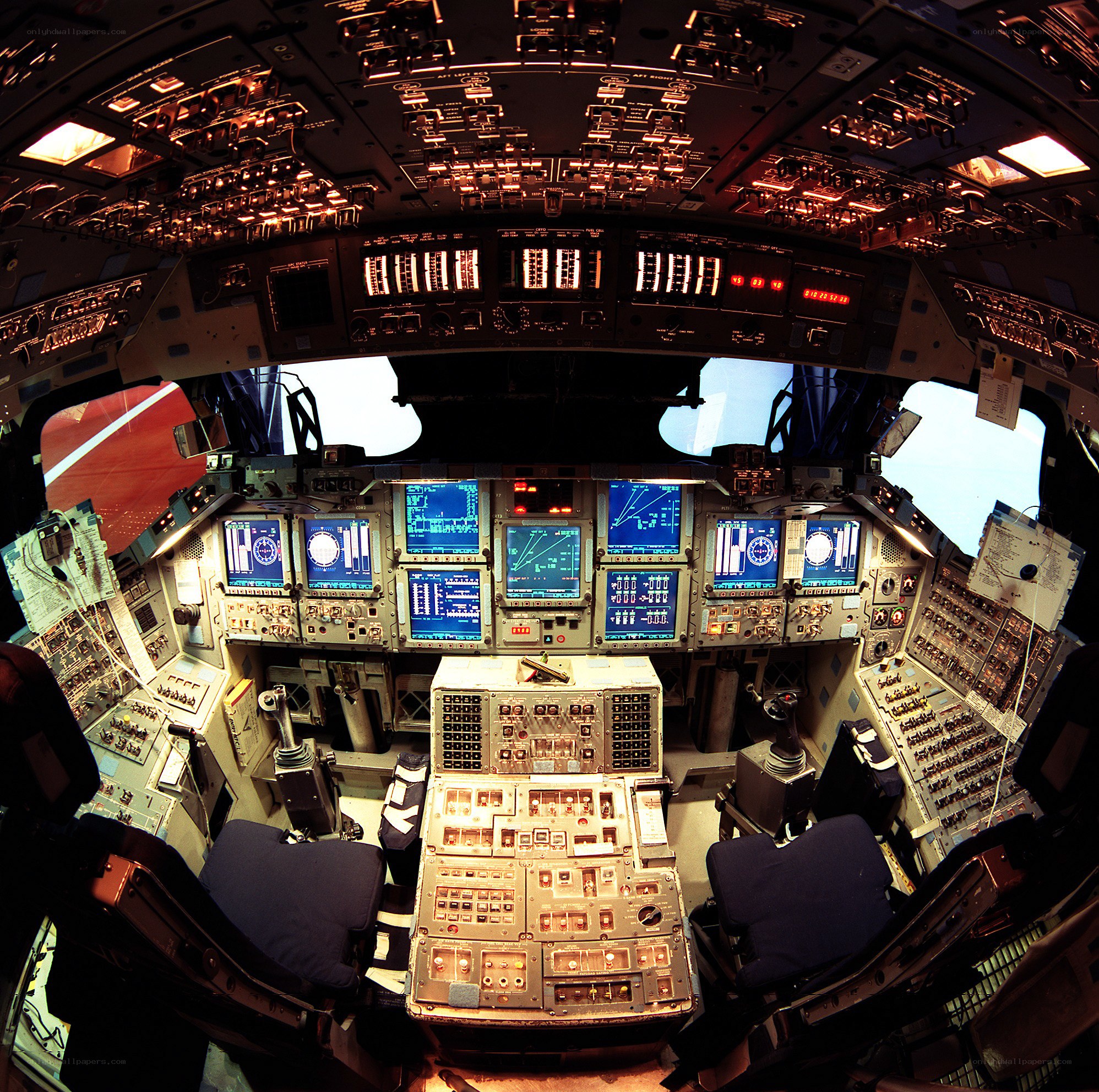 Space shuttle cockpit interior
