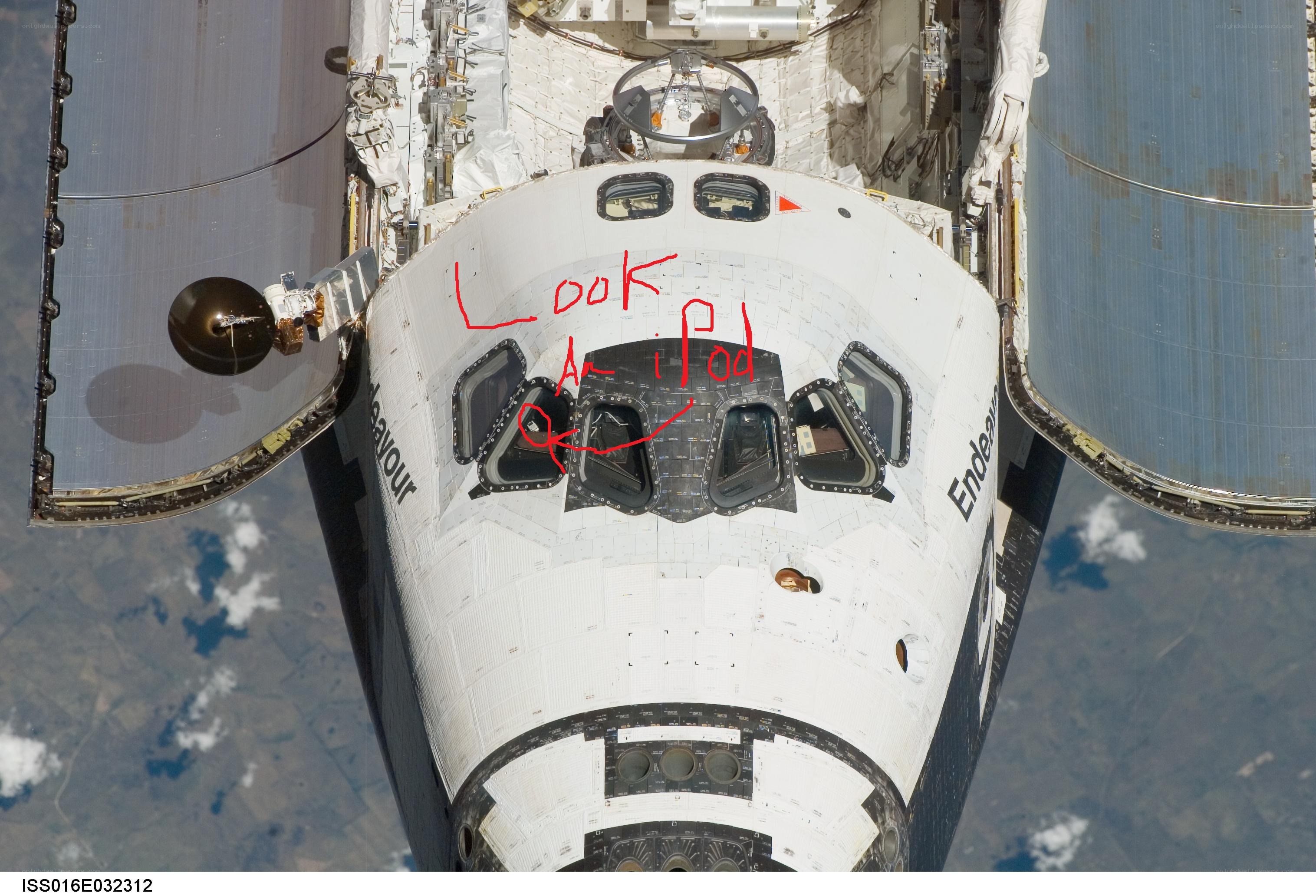 Space shuttle cockpit view