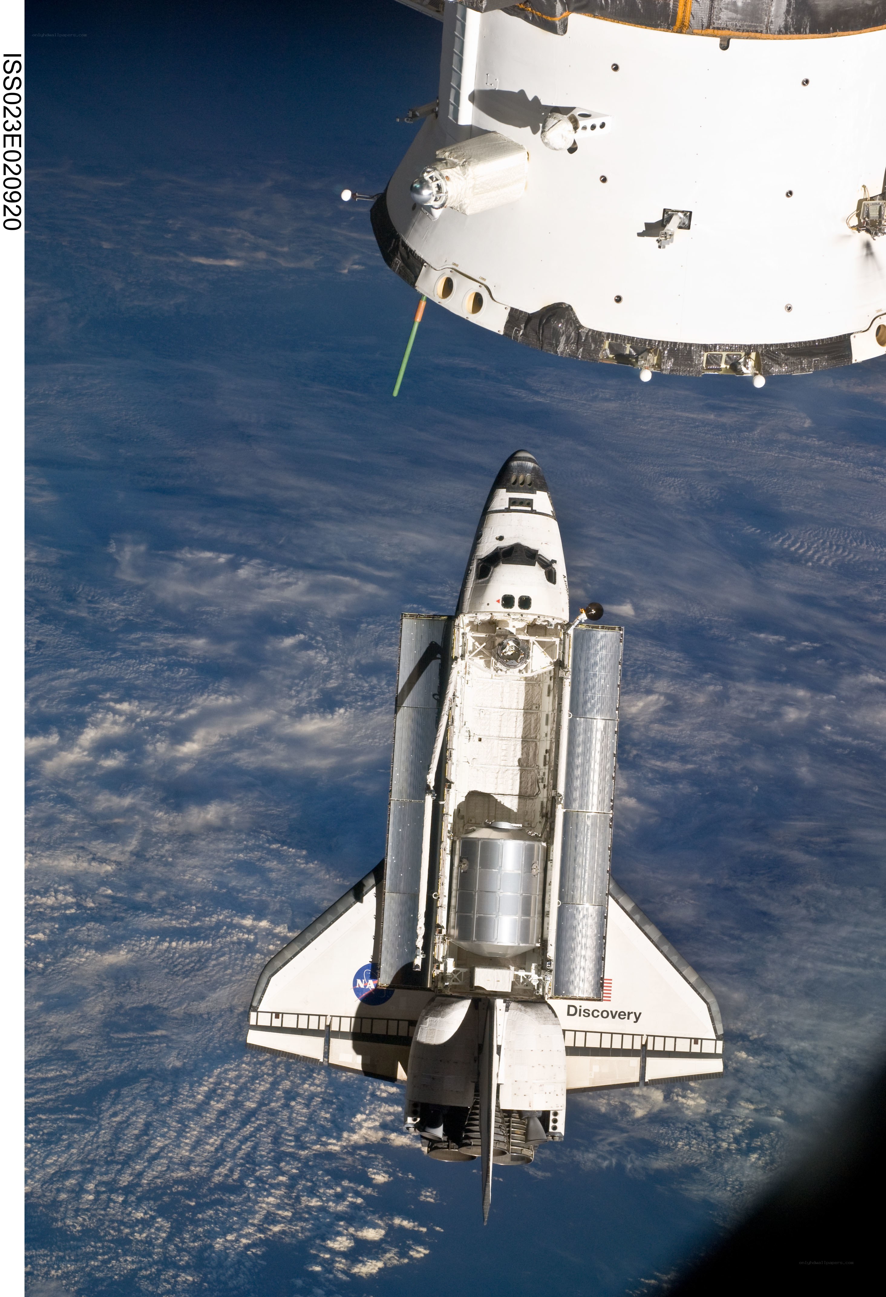 Space shuttle Discovery in orbit