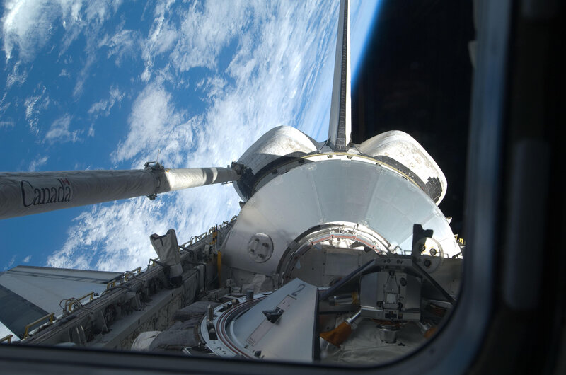 Space Shuttle Docking — Blue, Dramatic