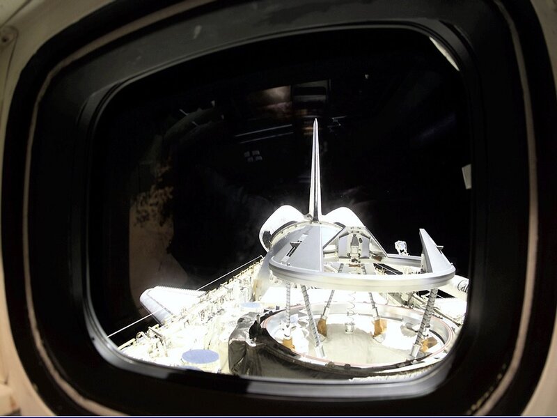 Space shuttle docking view