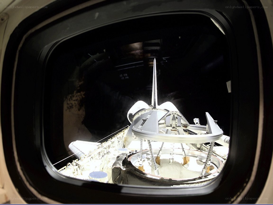 Space shuttle docking view