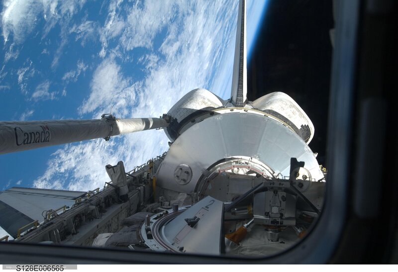 Space shuttle docking view