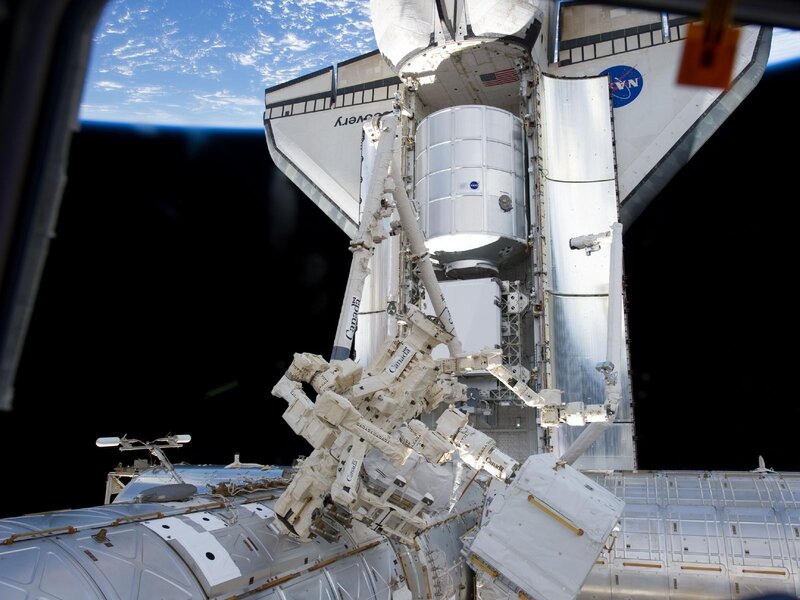 Space Shuttle Docking — White, Dramatic