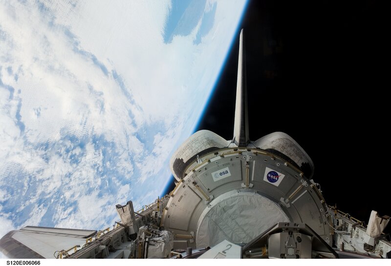 Space shuttle docking with ISS