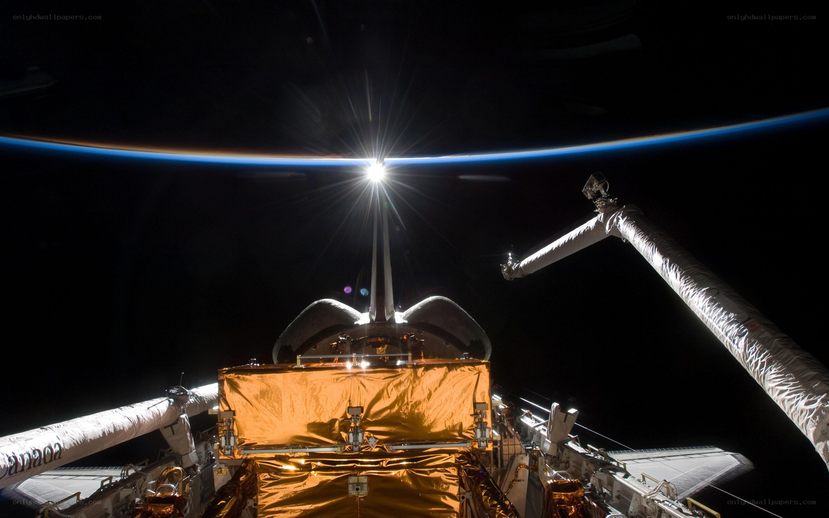 Space shuttle docking with ISS
