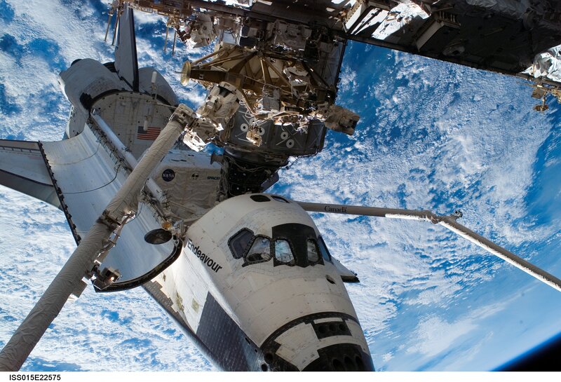 Space shuttle Endeavour docked