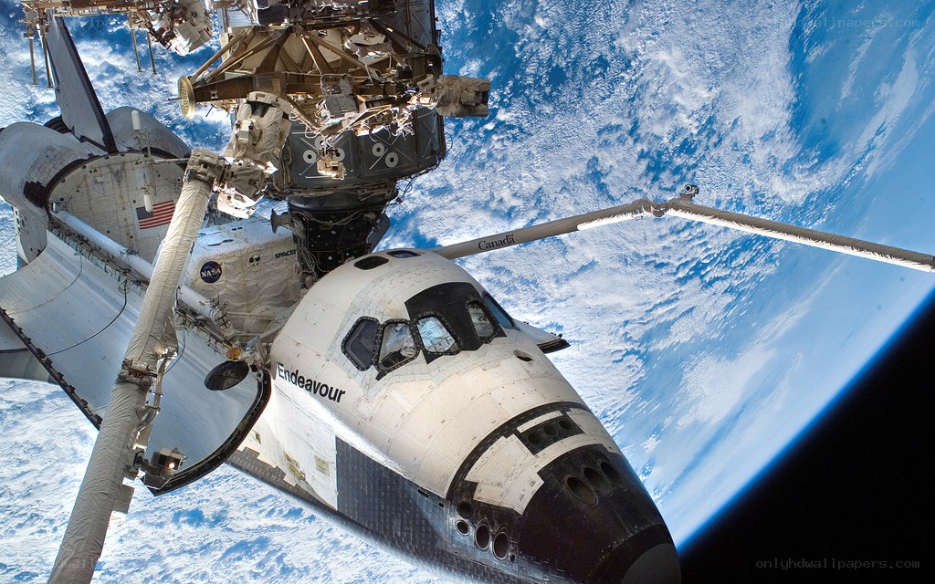 Space shuttle Endeavour docked