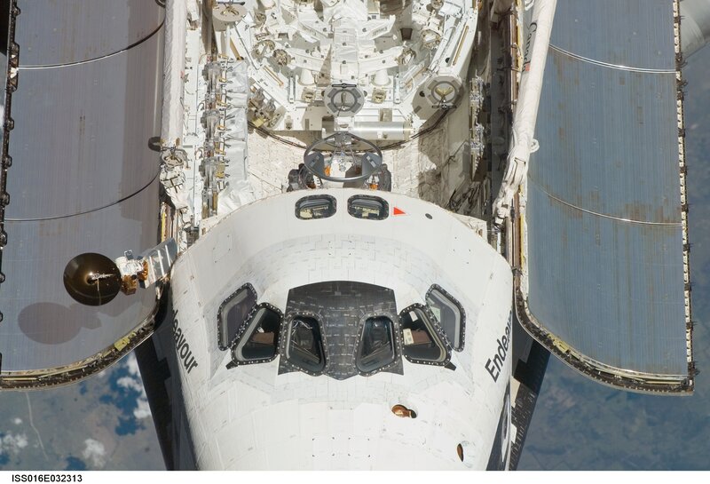 Space shuttle Endeavour docked