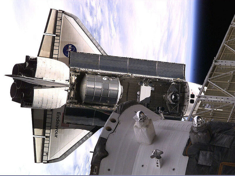 Space shuttle Endeavour in orbit
