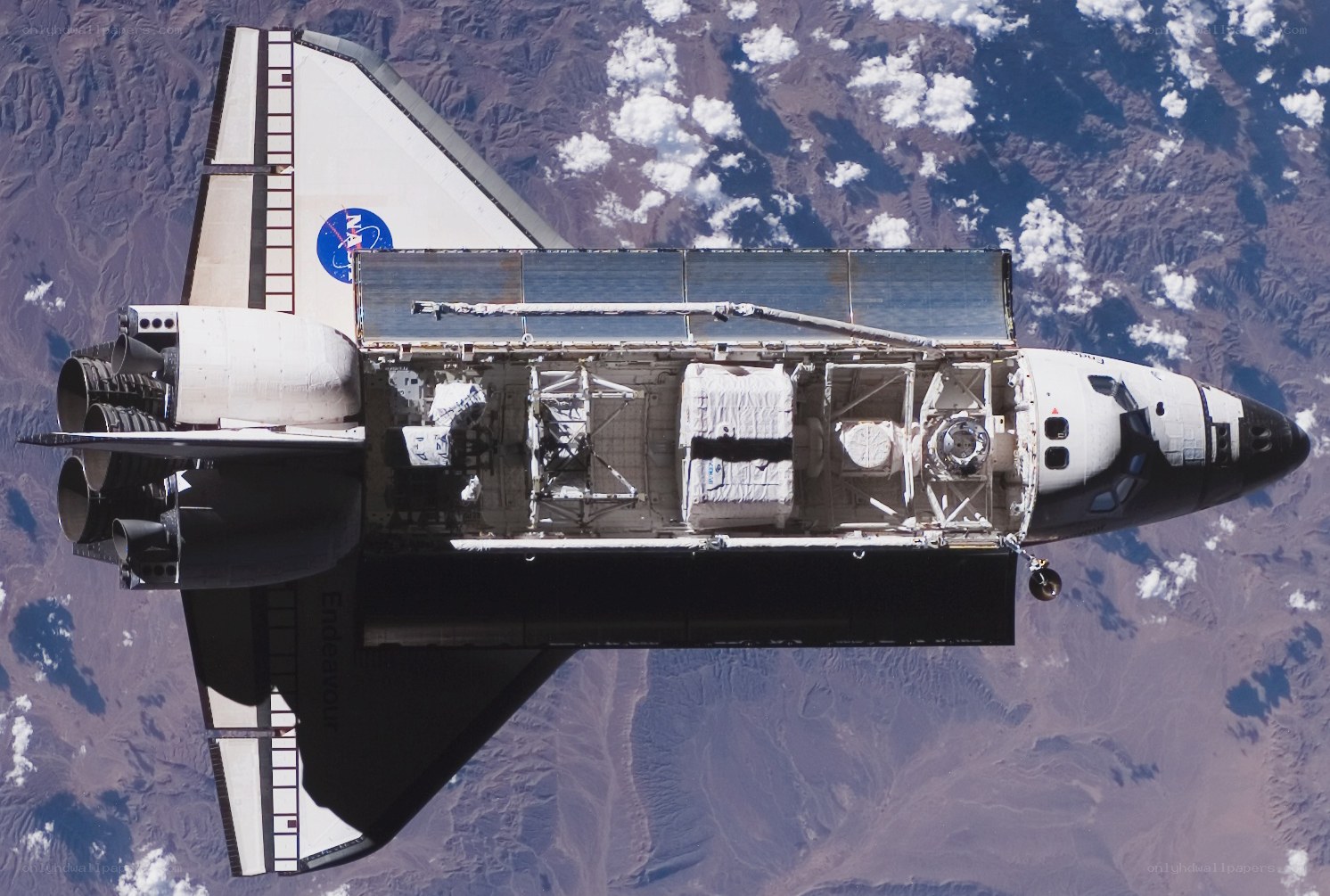 Space shuttle Endeavour in orbit
