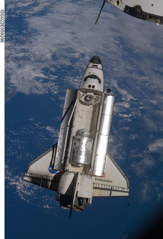 Space shuttle Endeavour in orbit