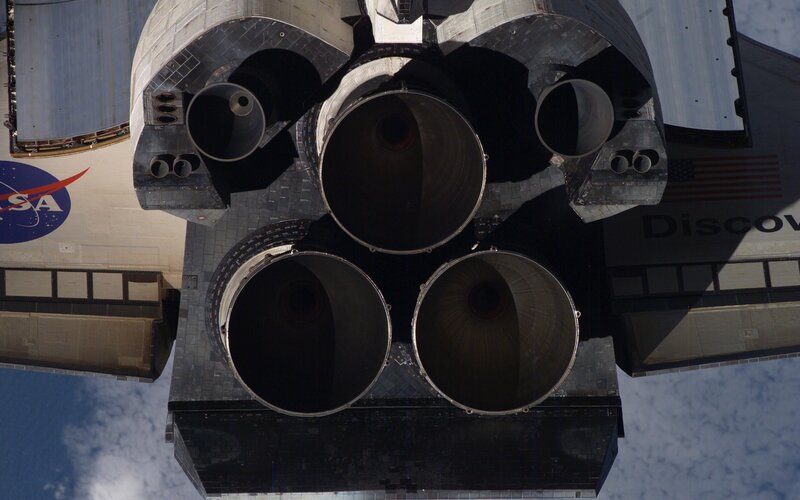 Space Shuttle Engines — Black, Dramatic
