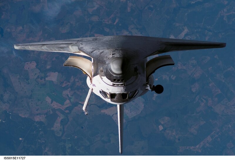 Space shuttle from above