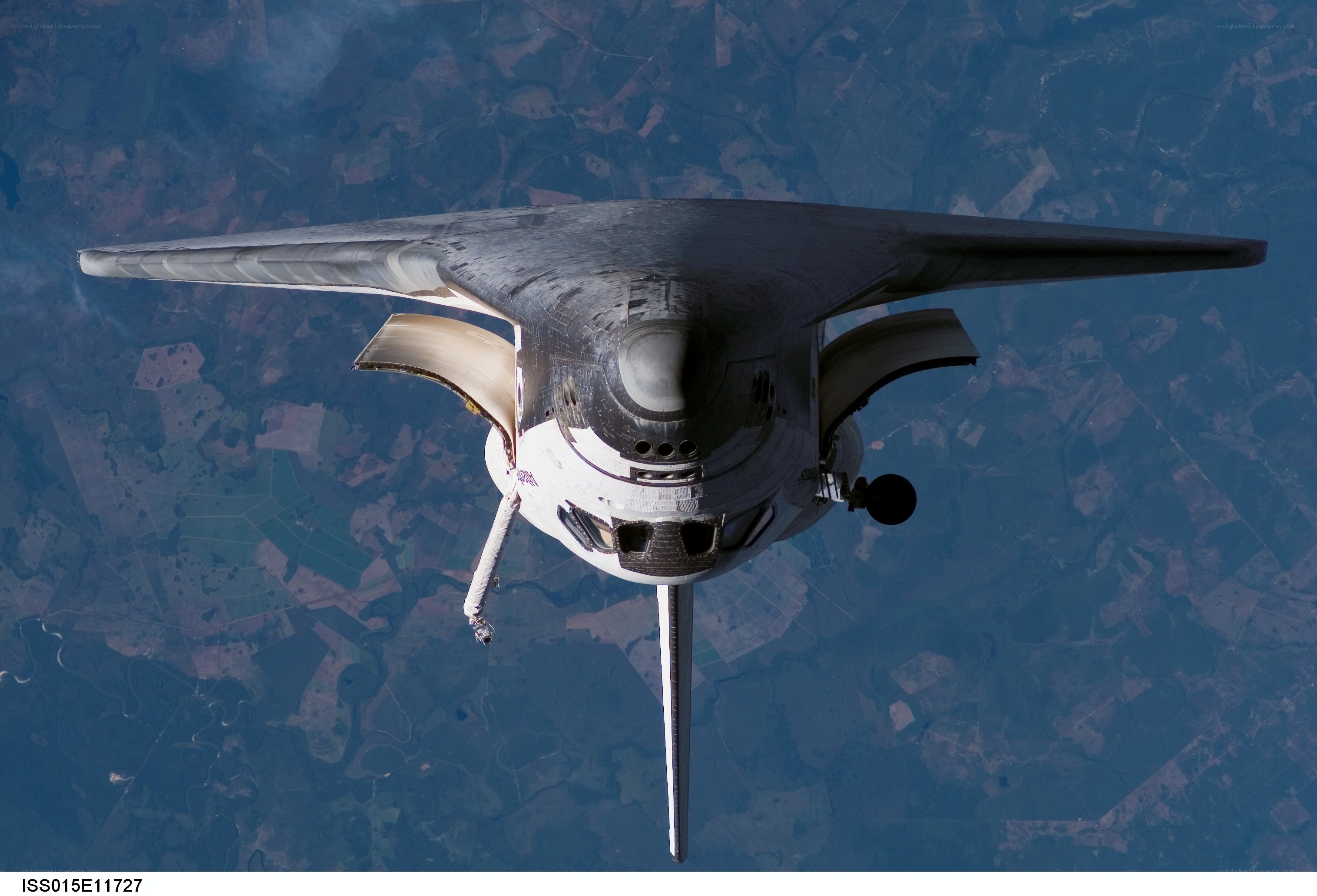 Space shuttle from above