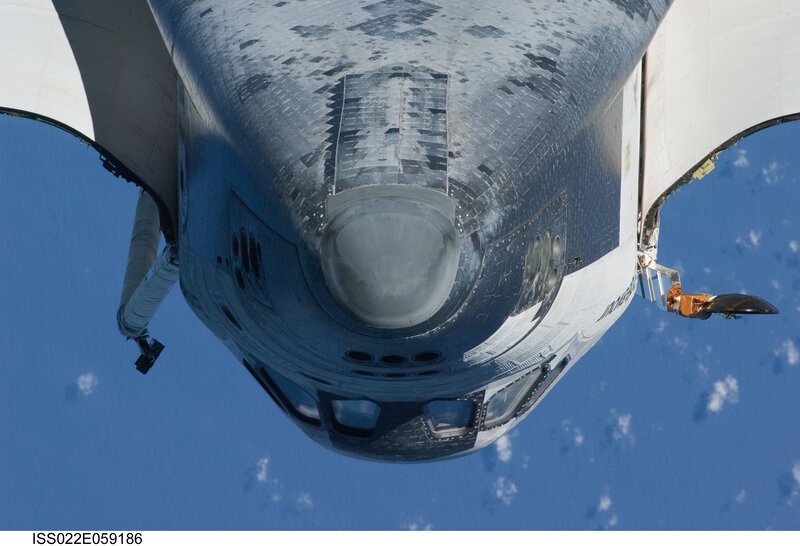 Space shuttle from below
