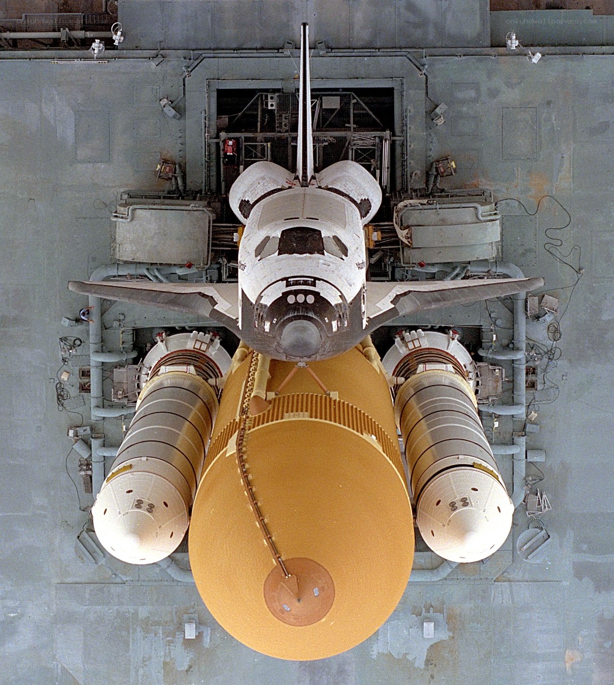 Space shuttle in assembly