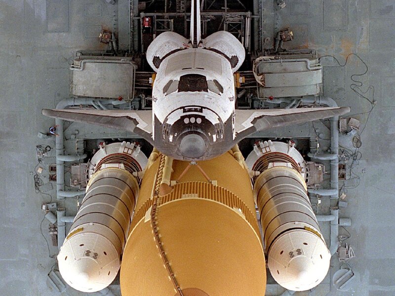 Space shuttle in assembly