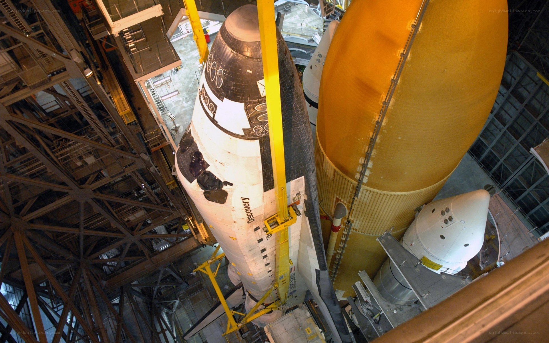Space shuttle in assembly