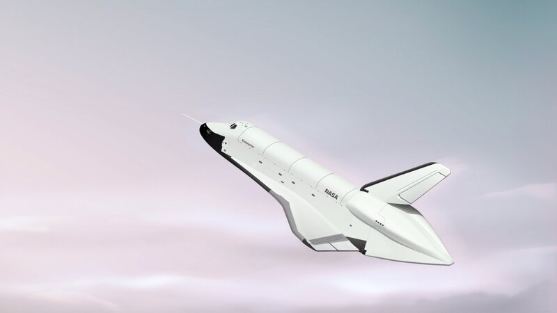 Space shuttle in flight