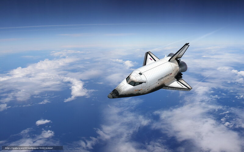 Space Shuttle in Flight — Blue