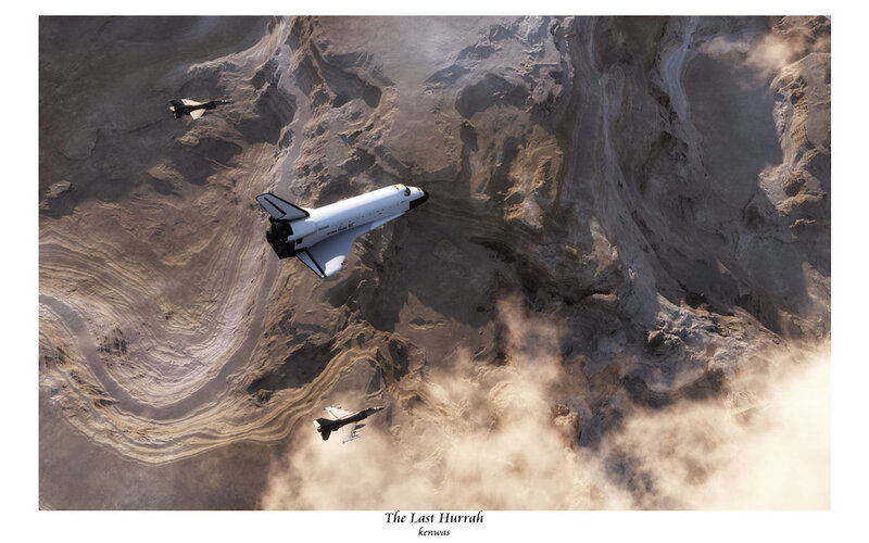 Space Shuttle in Flight — Brown