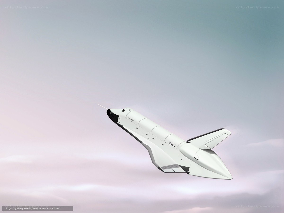 Space shuttle in flight