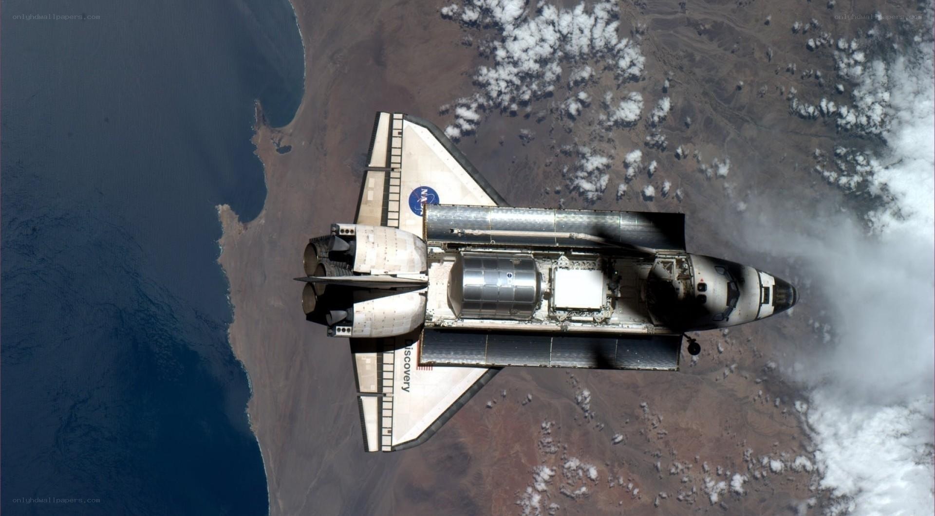 Space shuttle in orbit