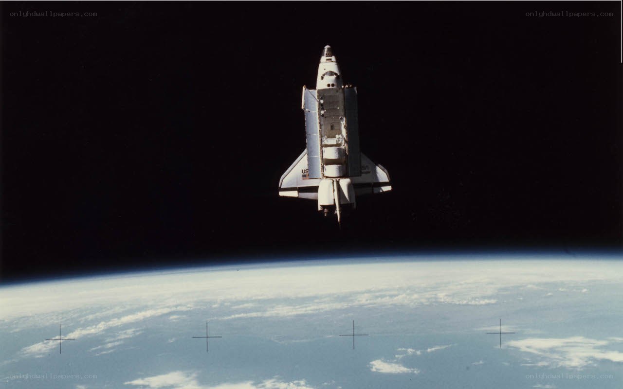 Space shuttle in orbit