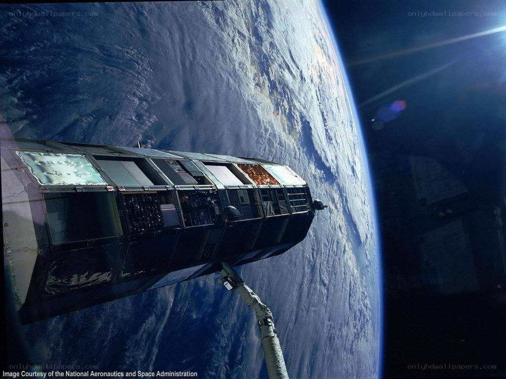 Space shuttle in orbit