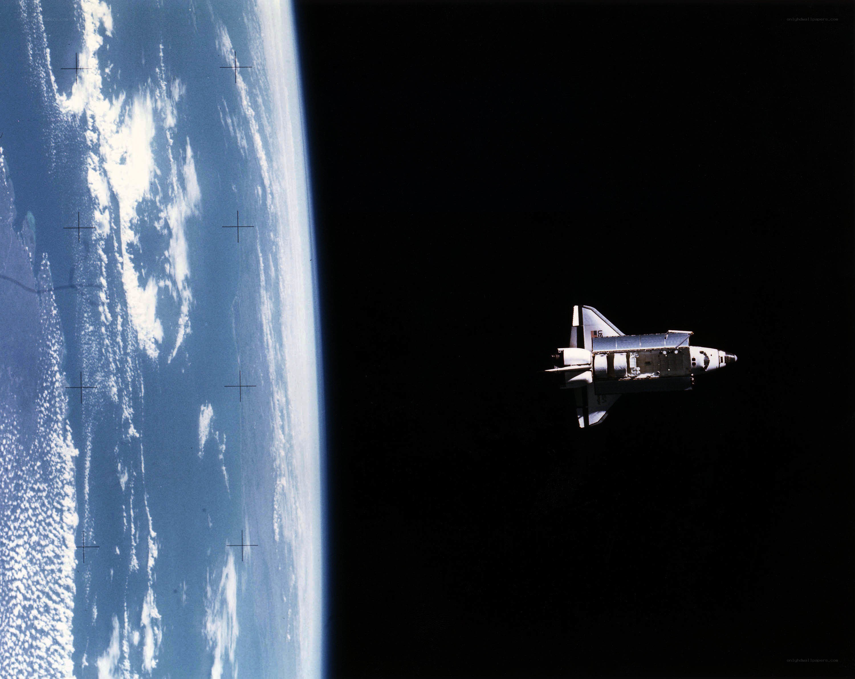 Space shuttle in orbit