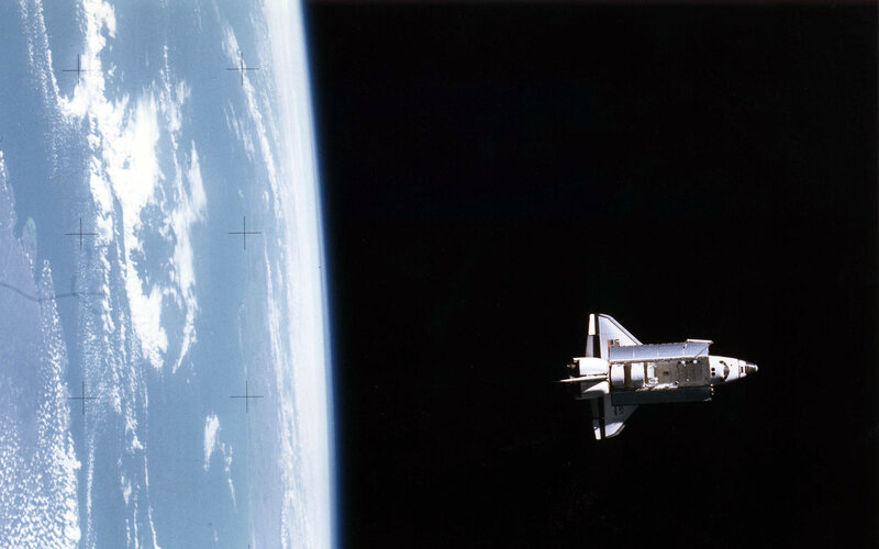 Space shuttle in orbit