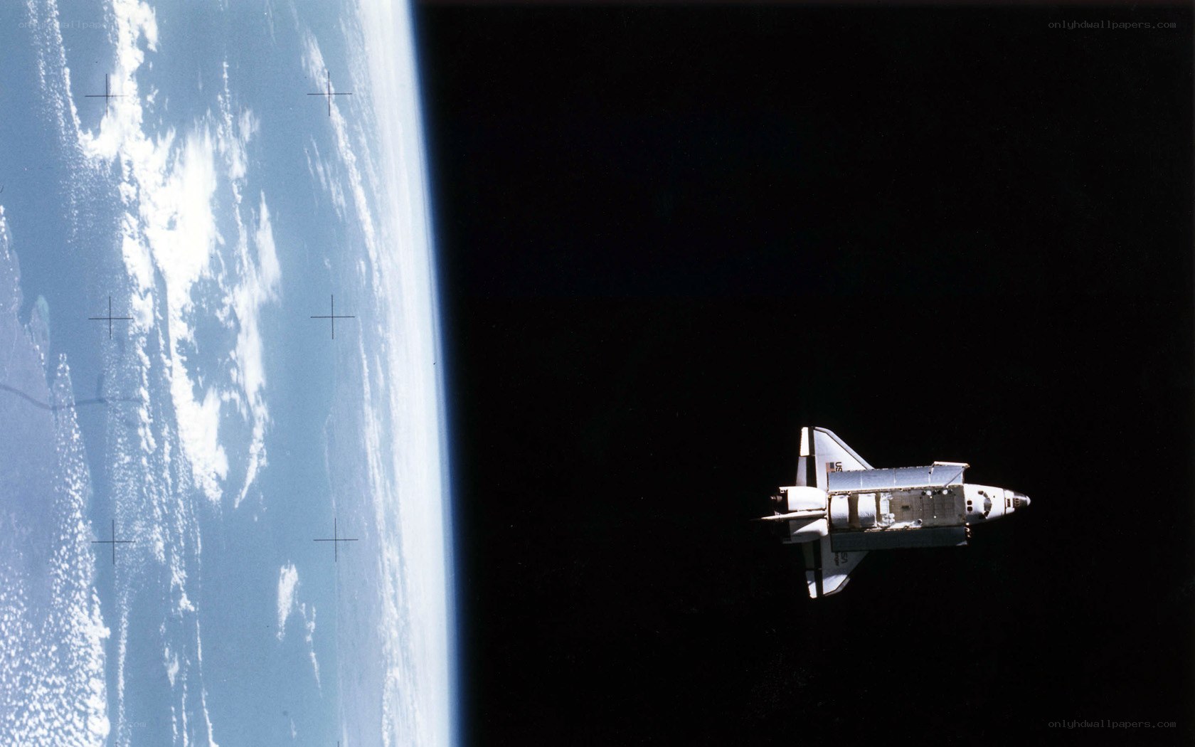 Space shuttle in orbit