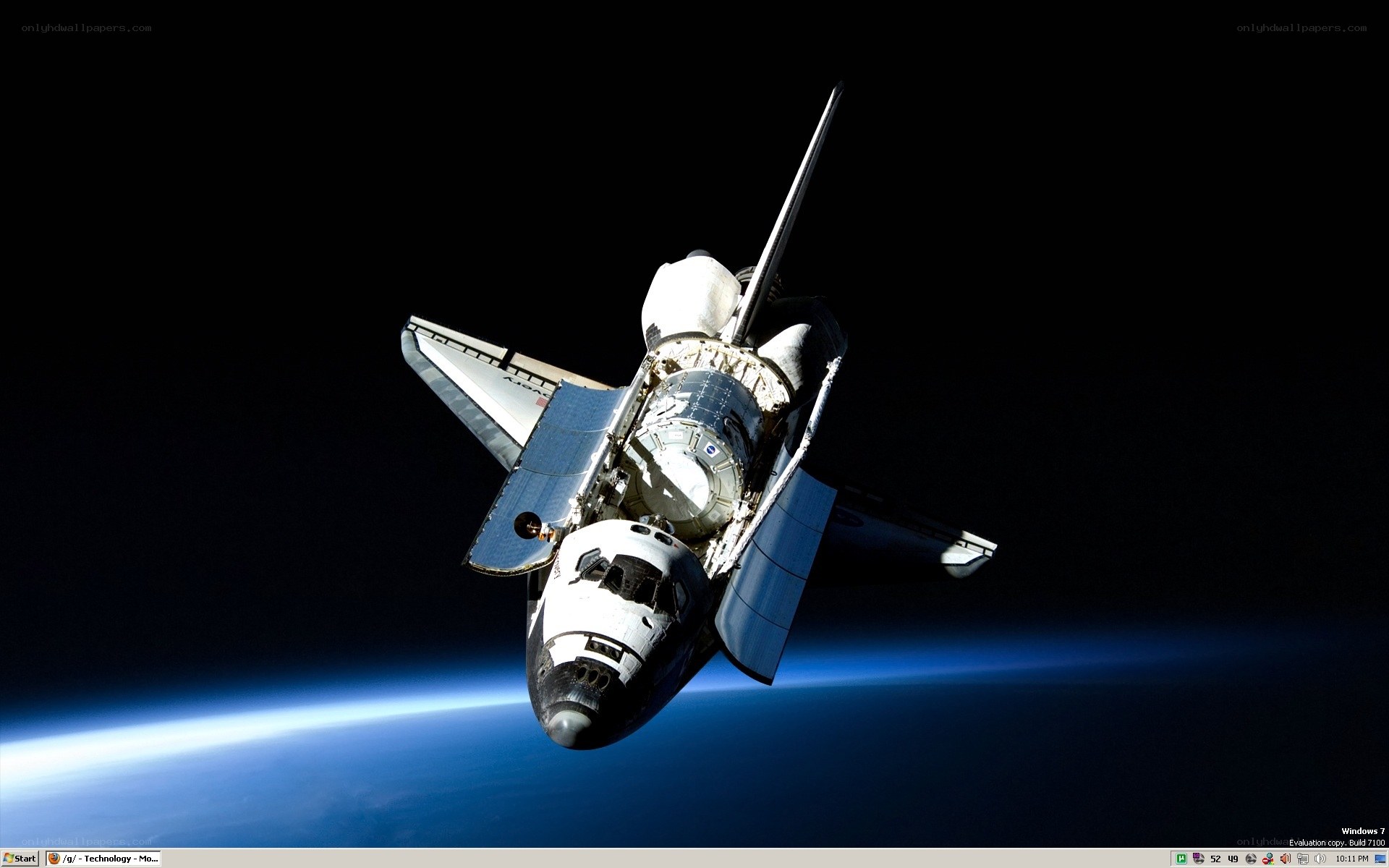 space shuttle in orbit