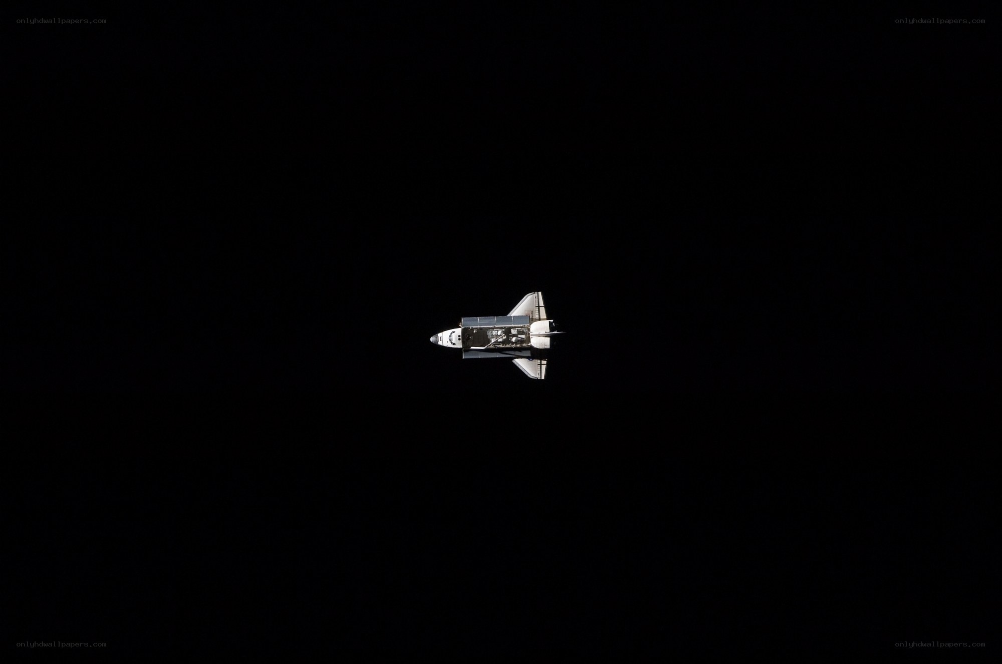 Space shuttle in orbit