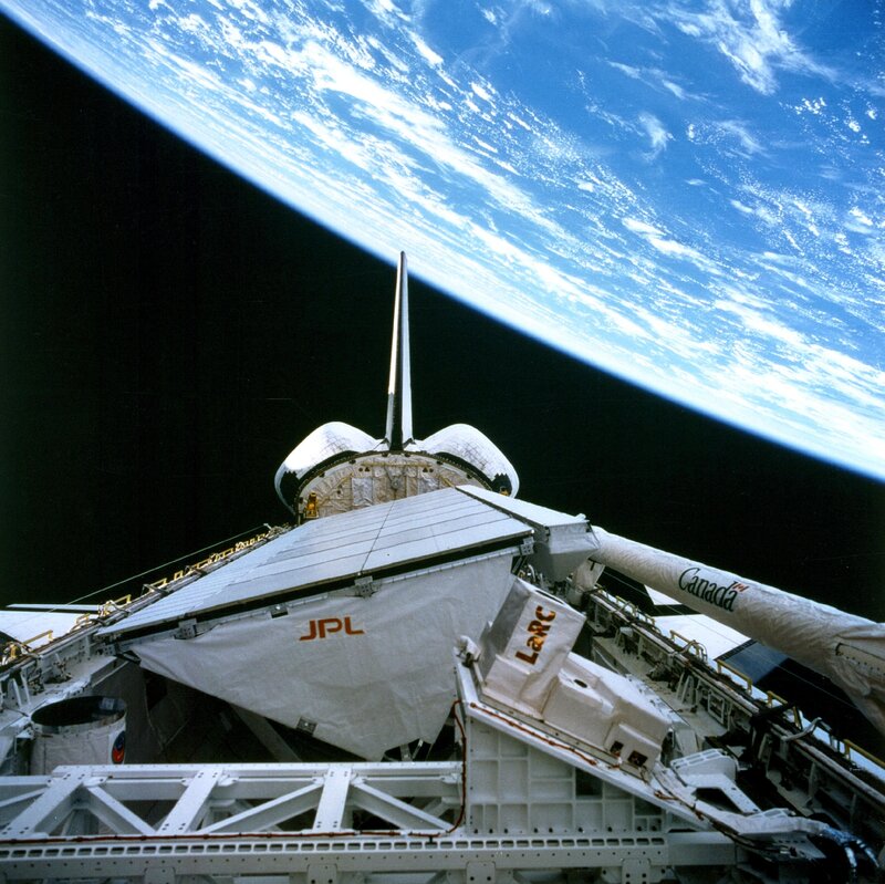 Space shuttle in orbit