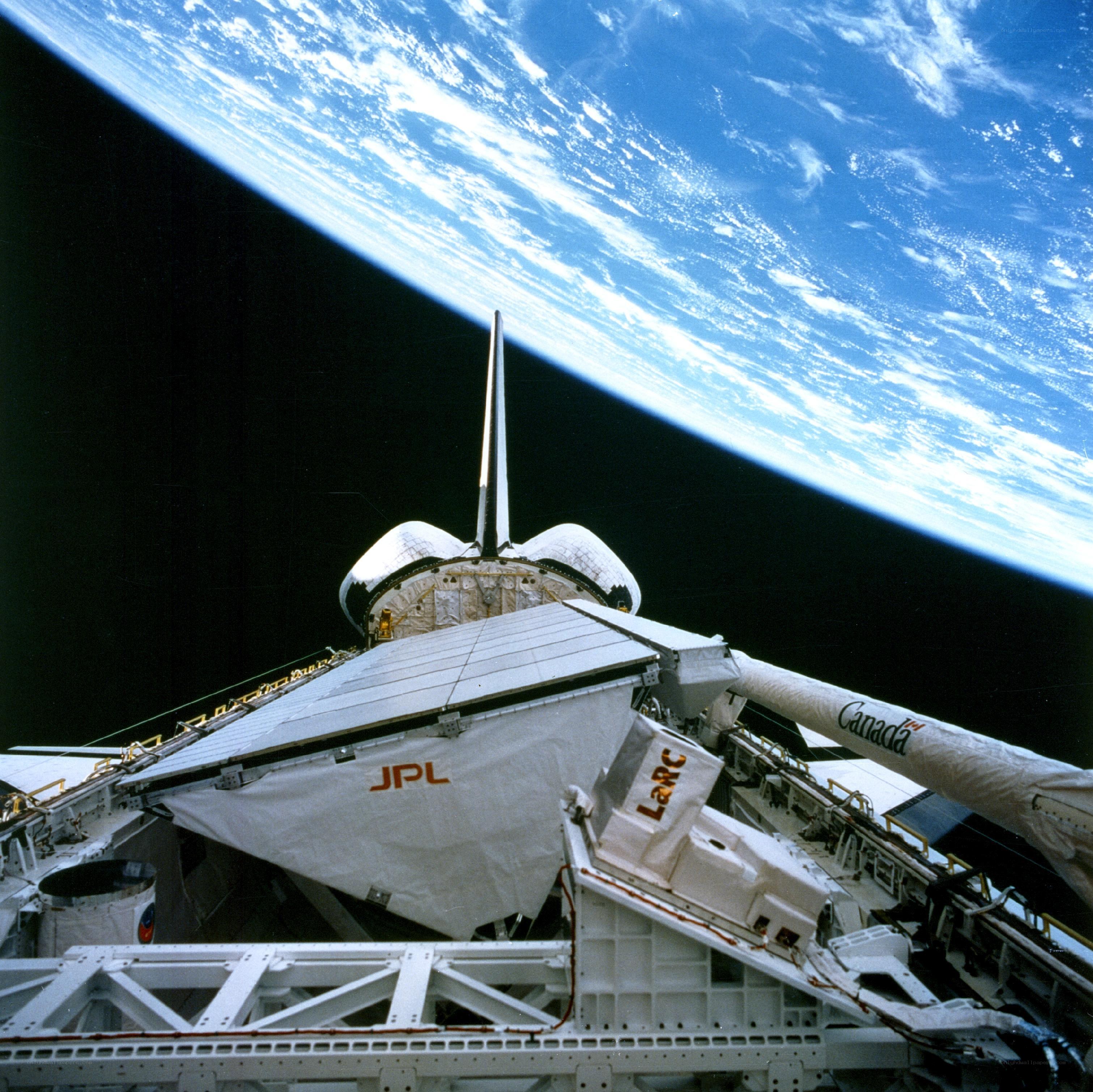 Space shuttle in orbit