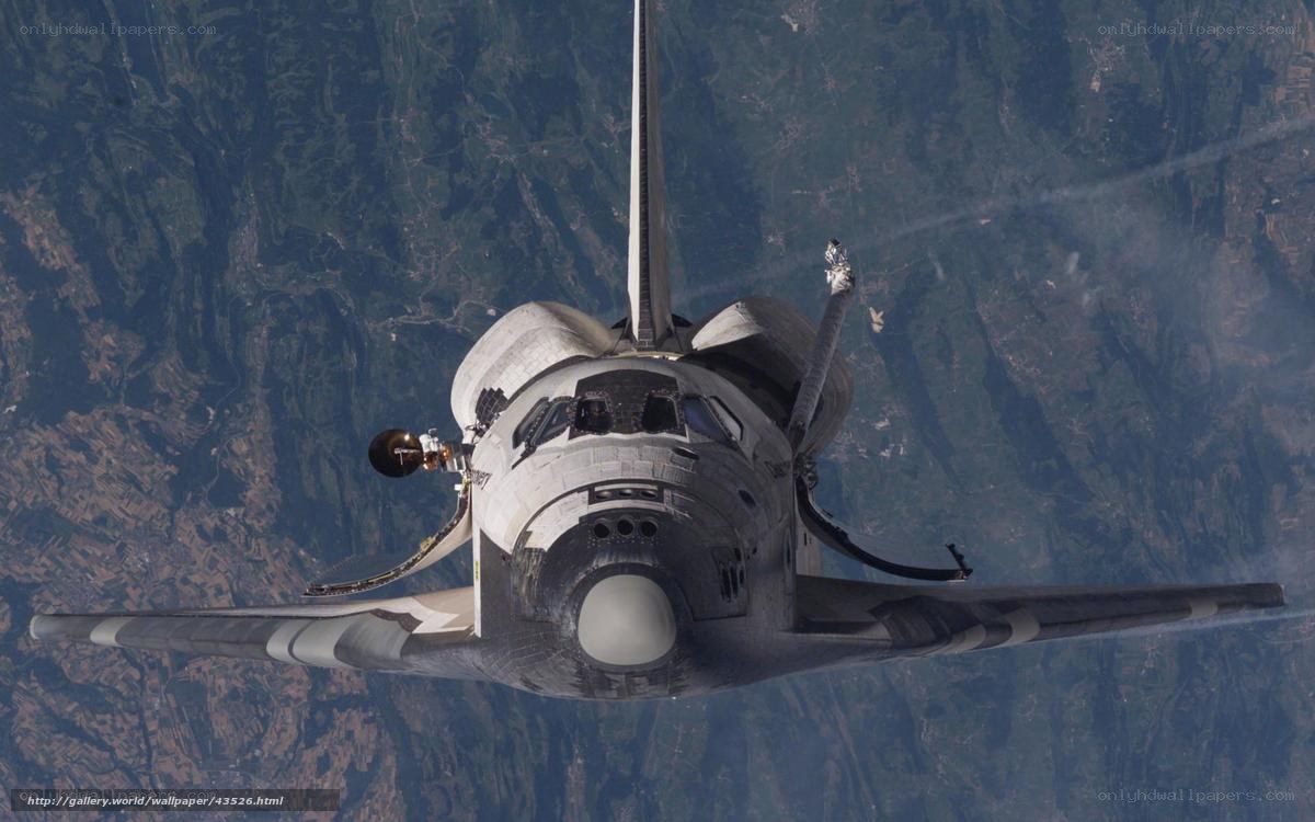 Space shuttle in orbit