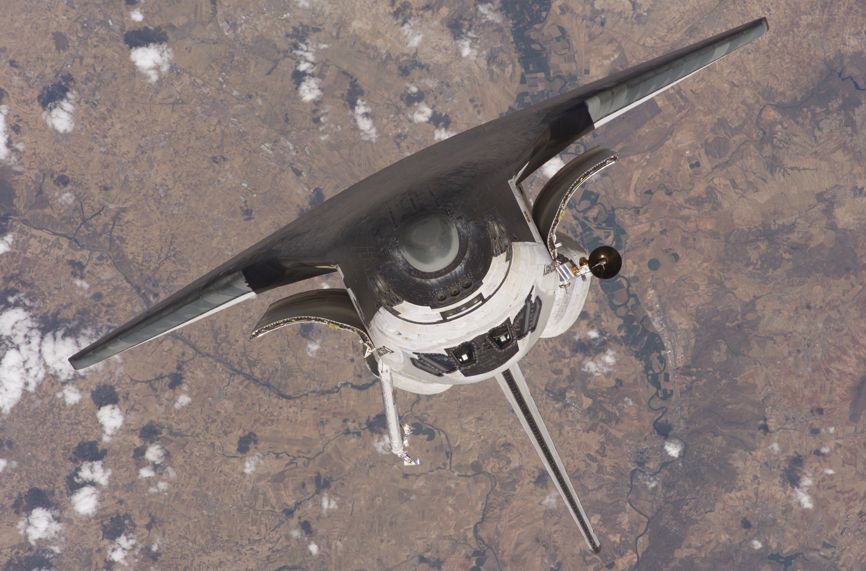Space shuttle in orbit