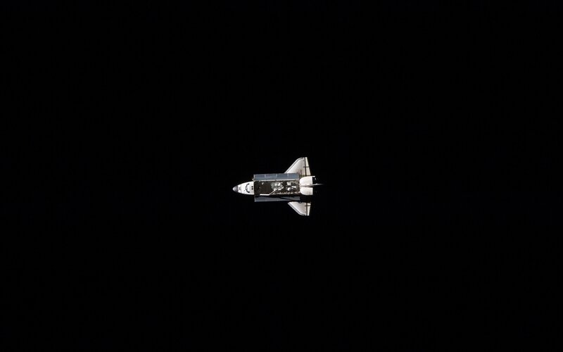 Space shuttle in orbit