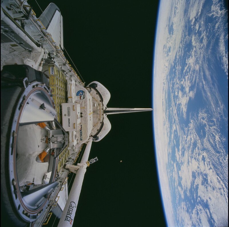 Space shuttle in orbit