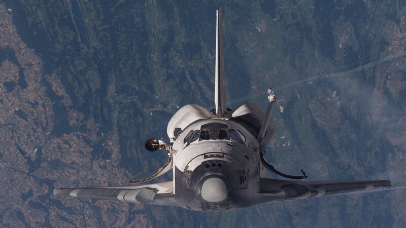 Space shuttle in orbit